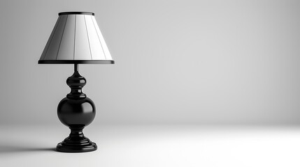 Wall Mural - Black lamp on a white background.