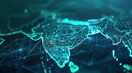 digital map of india with network connections