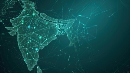 Canvas Print - india - a digital world map
