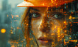 © Vadim - A woman's face is shown in a computer-generated image with a bright orange hat on her head