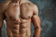 © Ольга Лукьяненко - Attractive man torso with perfect abdominal muscles. ai generative