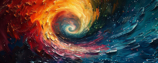 Wall Mural - a swirling vortex of vibrant colors, blending and merging into a mesmerizing pattern.