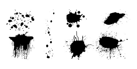 Poster - set of brush splat