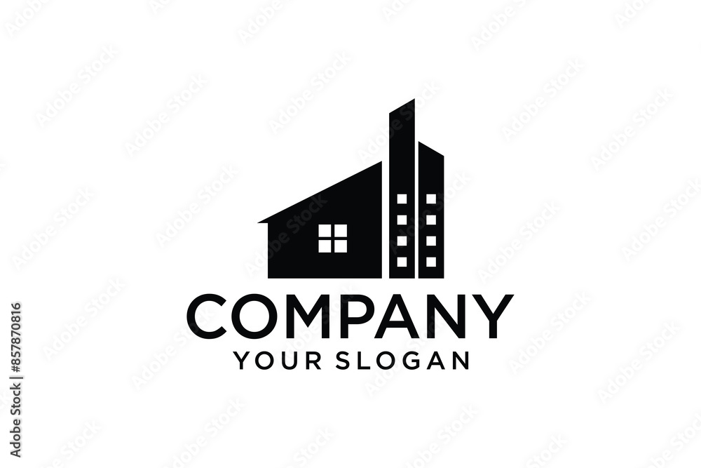 Building logo design ideas vector illustration on clean white ...