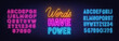 © TanyaFox - Words Have Power neon lettering on brick wall background