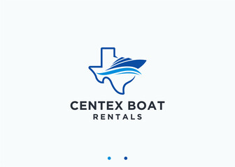 Sticker - texas boat logo design vector silhouette illustration