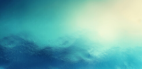 Wall Mural - Blue Green Gradient Grainy Texture Background Soft Teal Turquoise Glowing Smooth Poster Design