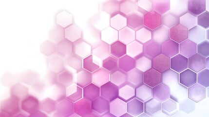 Canvas Print - 2. Create an artistic representation of a digital hexagon abstract background, featuring hexagonal elements in gradients of purple and pink, arranged seamlessly on a clean white backdrop for a