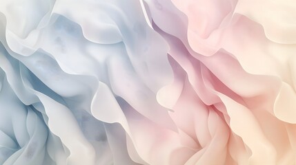 Wall Mural - 1. Generate an abstract background composed of smooth, flowing shapes in soothing pastel colors, blending harmoniously on a clean white canvas for a serene and elegant aesthetic.