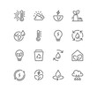 © PaleStudio - Set of eco related icons, global warming, recycling, sustainability, energy saving, climate change, air pollution and linear variety vectors.