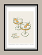 © DesignThatMatters - Minimal hand drawn vector cocktail illustration with aesthetic quote in a poster frame. Matisse style illustrations.