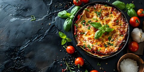 Canvas Print - Layered Eggplant Parmesan with Marinara Sauce and Mozzarella Cheese. Concept Italian Cuisine, Vegetarian Dish, Eggplant Recipe, Comfort Food, Cheesy Delight
