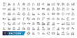 © Rubbble - Factory icon set. Containing factory, eco factory, industrial robot, recycling plant. Collection and pack of linear web and ui icons. Editable stroke. Vector illustration