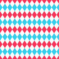 Wall Mural - Modern argyle seamless pattern. Harlequin lozenge backgrounds. Circus geometric backdrops. Checkered diamond textures. Red blue rhombus plaid prints. Vector illustration.