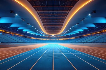 Wall Mural - empty track in the stadium sports arena professional photography