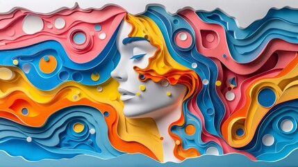 Wall Mural - Vivid Abstract Painting with Multiple Layers