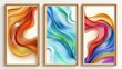 © woojooo - Beautiful abstract wave background poster decoration set frame