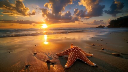 starfish on sunrise beach