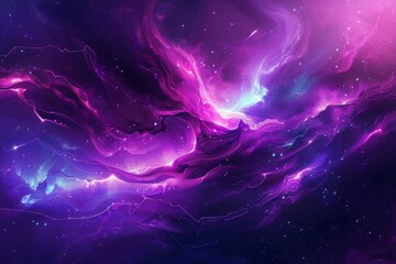 Wall Mural - mystical cosmic nebula in vivid purple hues