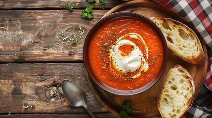 a creamy bowl of tomato soup