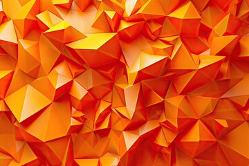 Wall Mural - A very abstract orange background with many triangles. The orange background is the main focus of the image