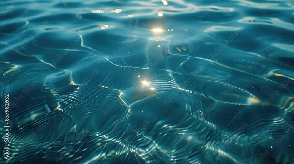 Natural Beauty: Sunlight dances on the surface of clear blue water ...
