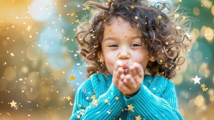 Poster - The child blowing stars