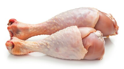 Wall Mural - Raw Chicken Legs Isolated On White Background