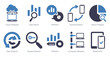 A set of 10 web marketing icons as cloud database, data search, statistics