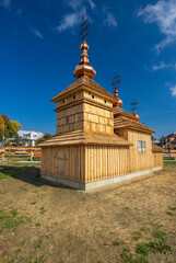 Canvas Print - Model of wood church, Nizna Polianka, Slovakia