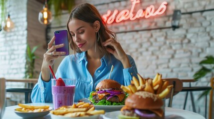 Poster - The woman taking food selfie