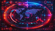 © Jayster.z - Futuristic holographic interface displaying global data and analytics on a sleek, circular screen