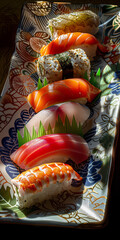 Wall Mural - closeup of sushi on a plate