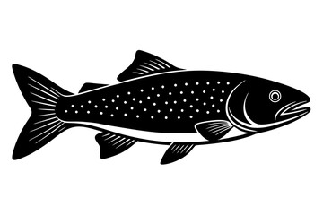 Wall Mural - trout fish silhouette vector illustration