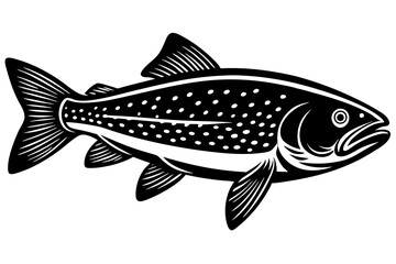 Wall Mural - trout fish silhouette vector illustration