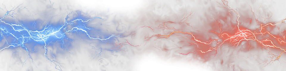 red and blue lighting on transparent background