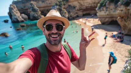 Wall Mural - The man on a beach