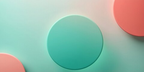 Wall Mural - A simple, abstract image featuring two circles, one green and one pink, on a gradient background