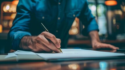 man taking notes on a white sheet of paper