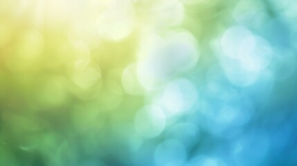 Wall Mural - A vibrant abstract bokeh background with green, blue, and yellow hues. Perfect for cheerful and light designs.