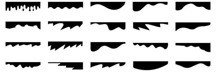 website border, form of web page divider. geometric and organic split header for graphic design temp