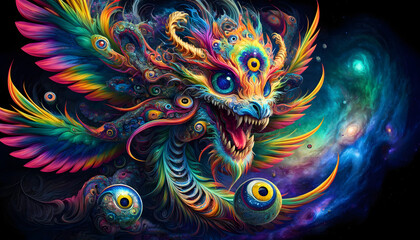  Colorful psychodelic animal chybrid