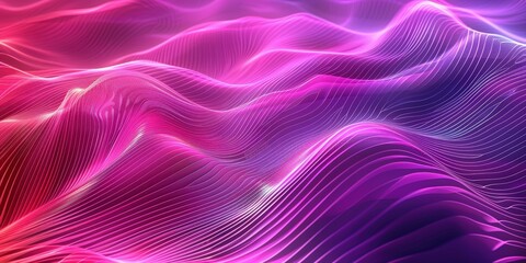 Wall Mural - Abstract Neon Waves: Purple and Pink