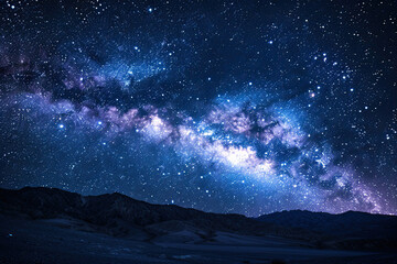 starry night sky with milky way and stars, long exposure photo - professional quality, high resoluti