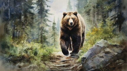 Sticker - bear in the forest