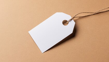 High-Resolution Blank Price Tag on White for Mockups and Product Display