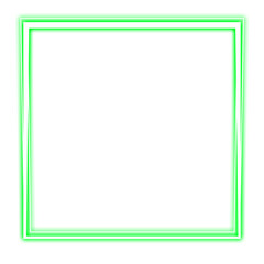 Wall Mural - green square frame and light neon
