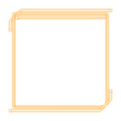 Wall Mural - orange square frame and light neon