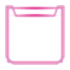 Wall Mural - pink square frame and topic light neon