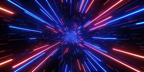 Wall Mural - abstract neon light tunnel